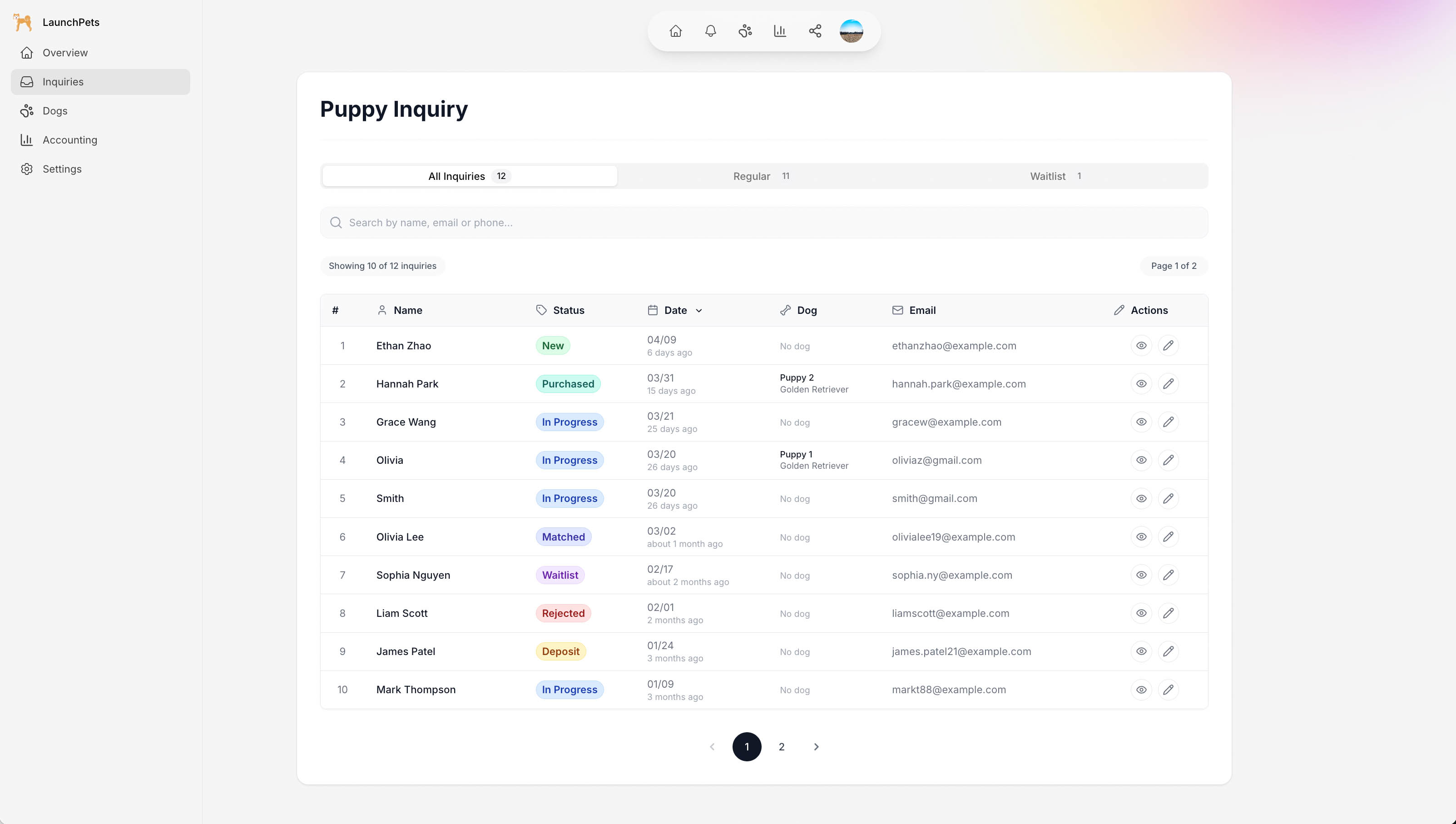 Inquiry Management